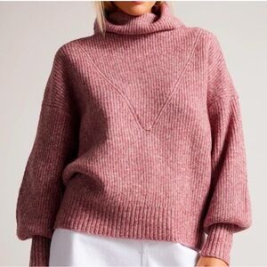 Ted Baker London Chloe Wool Paint Roll Neck Jumper sweater size (1) XS